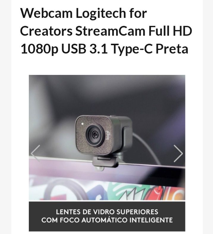 Streamcam LOGITECH praticamente NOVA