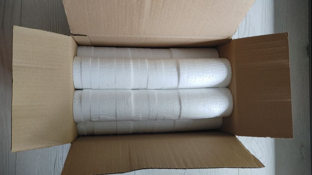 Zaślepki Styropianowe 67mm Zatyczki Titanium PRO Krążki Białe 100 szt