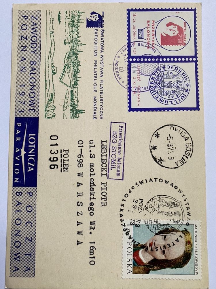 karty pocztowe z 1973 r.