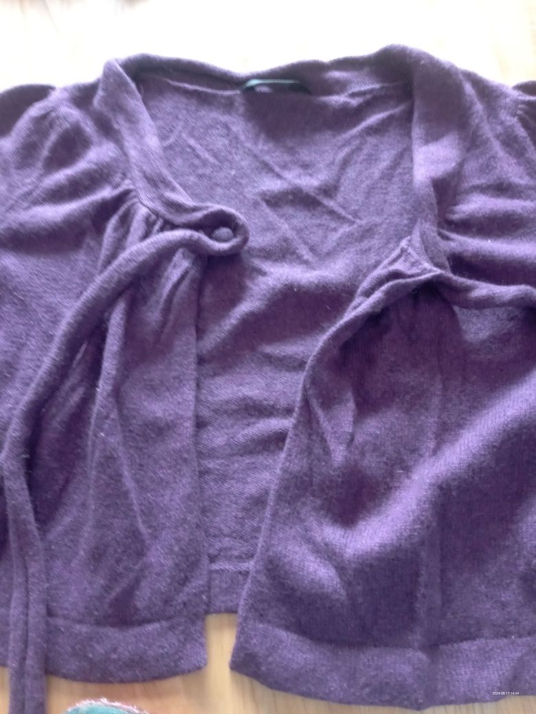 Sweterek narzutka kolor śliwkowy