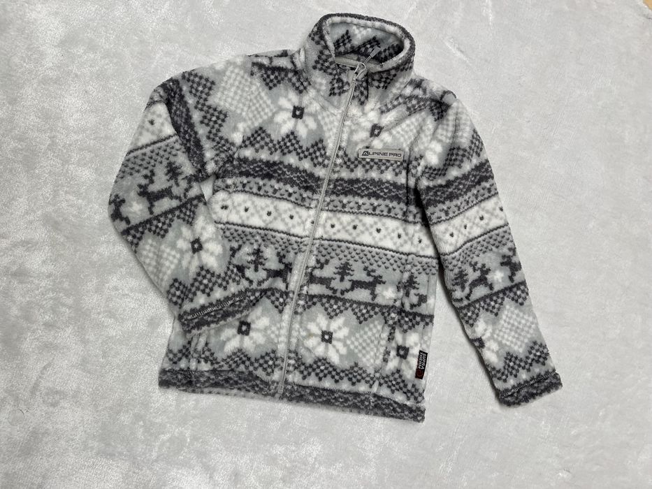 Alpin pro szary polar bluza modny wzor norweski 116/122