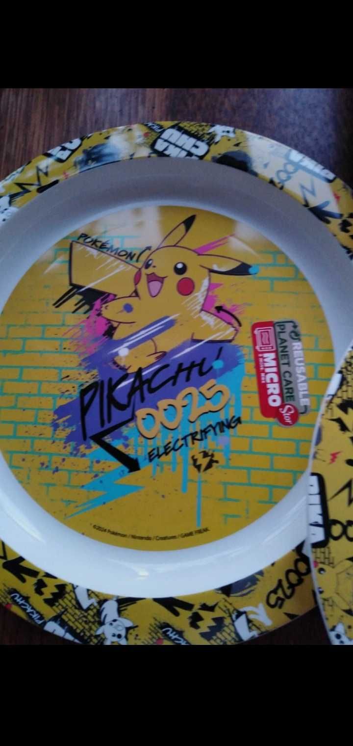 Naczynia plastikowe dla dzieci Pokemon Pikachu