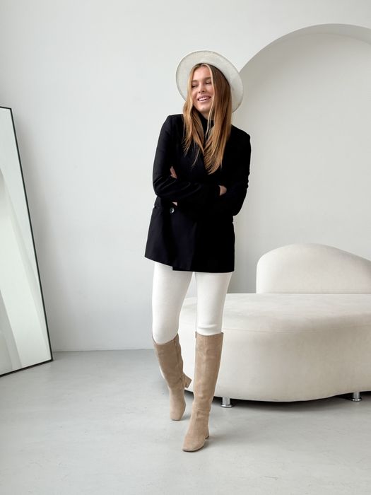 АКЦІЯ‼️Шкіряні чоботи на каблуку | Стильні ботинки демісезон Сапоги