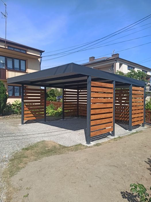 Konstrukcja typu carport, wiata samochodowa