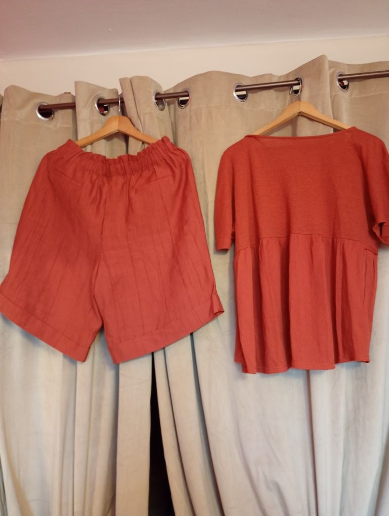 Komplet lniany,jedwabny lato,urlop,praca, wakacje size xlxl