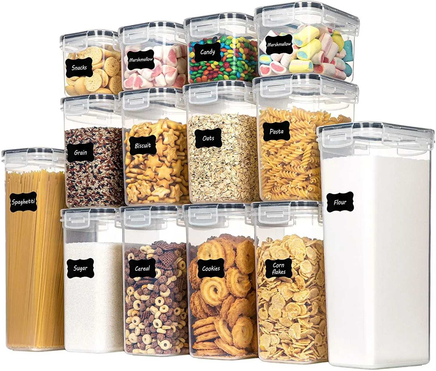Набір з 14 герметичних харчових контейнерів, для продуктів та рідин.