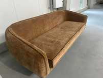 Sofa materiał brązowa 2 szt 2450x1100x900