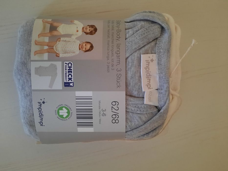 Body rozmiar 62-68 trzy sztuki impidimpi