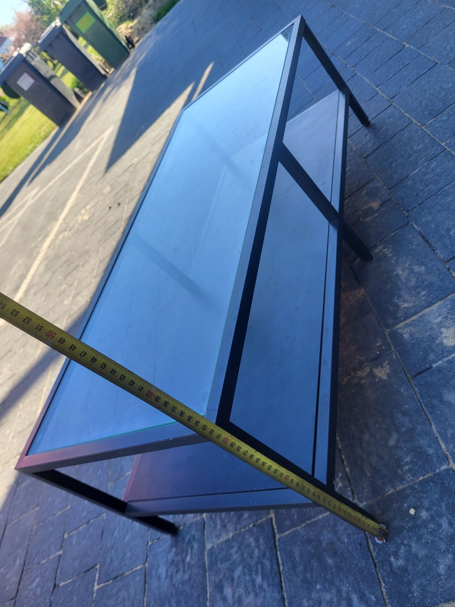 Stolik RTV Ikea, metal-szkło, czarny