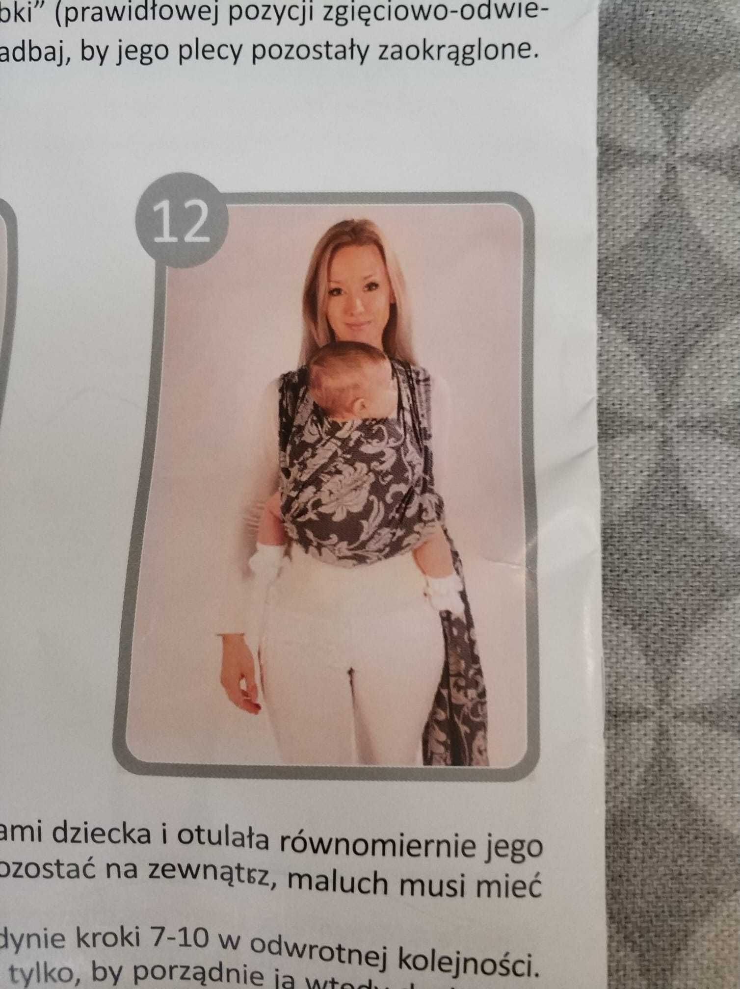 Zaffiro Be Close wiązana chusta do noszenia dziecka szara