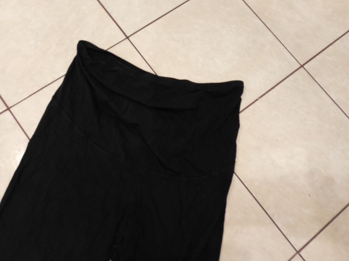 Czarne bawełniane getry legginsy ciążowe h&M 42 XL wysoki stan