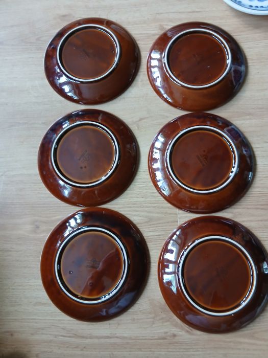 6szt talerzyków deserowych z porcelitu Pruszków wz kokardki