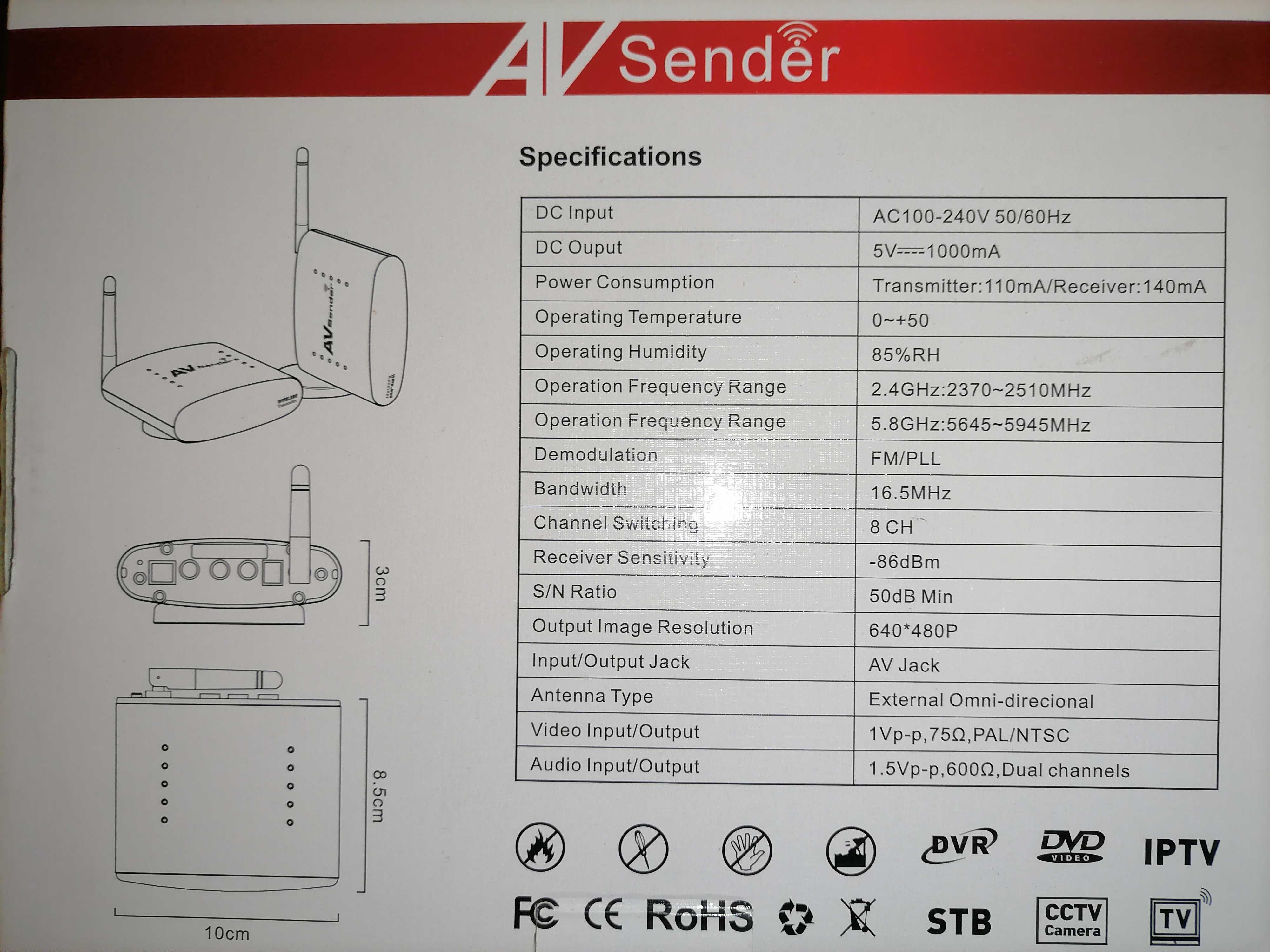 Video Sender transmissor de vido TV