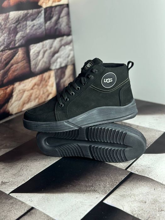 Мужские зимние ботинки UGG натуральная замша и мех угг