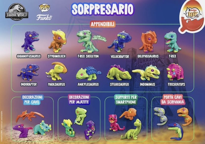 Figurka Kinder Joy Jurassic World Funko Pop/ Dinosaur