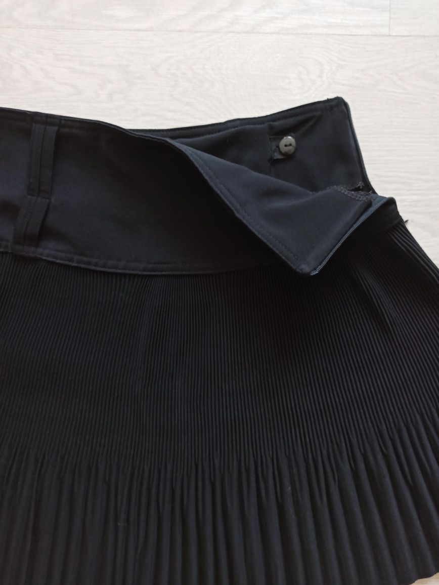 юбка черная в складку  мелкое плиссе / школьная