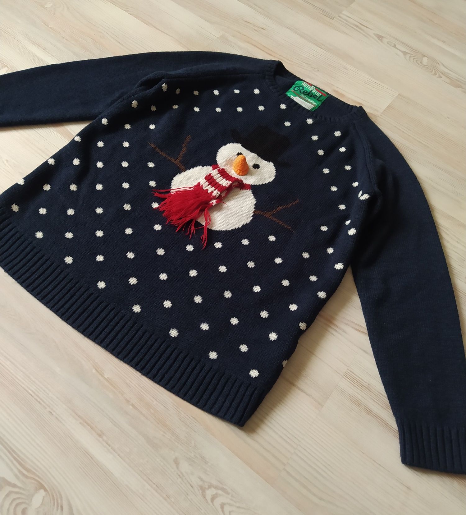 новогодняя рождественская кофта свитшот свитер реглан Rebel(Primark)
