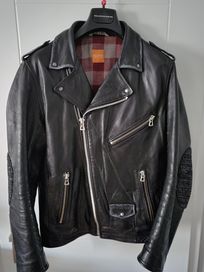 Kurtka skórzana ramoneska HUGO BOSS roz.48/50 czarna Biker jacket