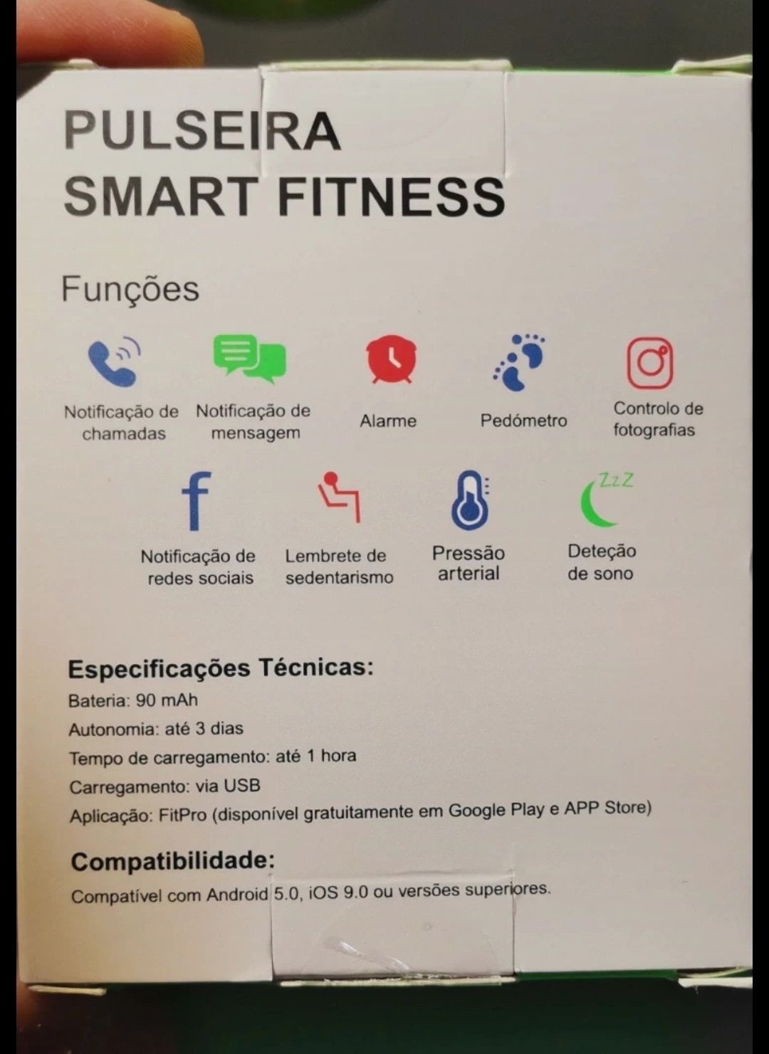 Smartwatch - Pulseira Smart Fitness (Nova Selada)