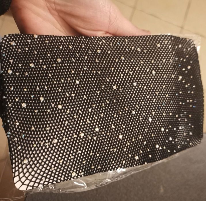 Rajstopy cyrkonie kabaretki pończochy siatka siateczka czarne S/M