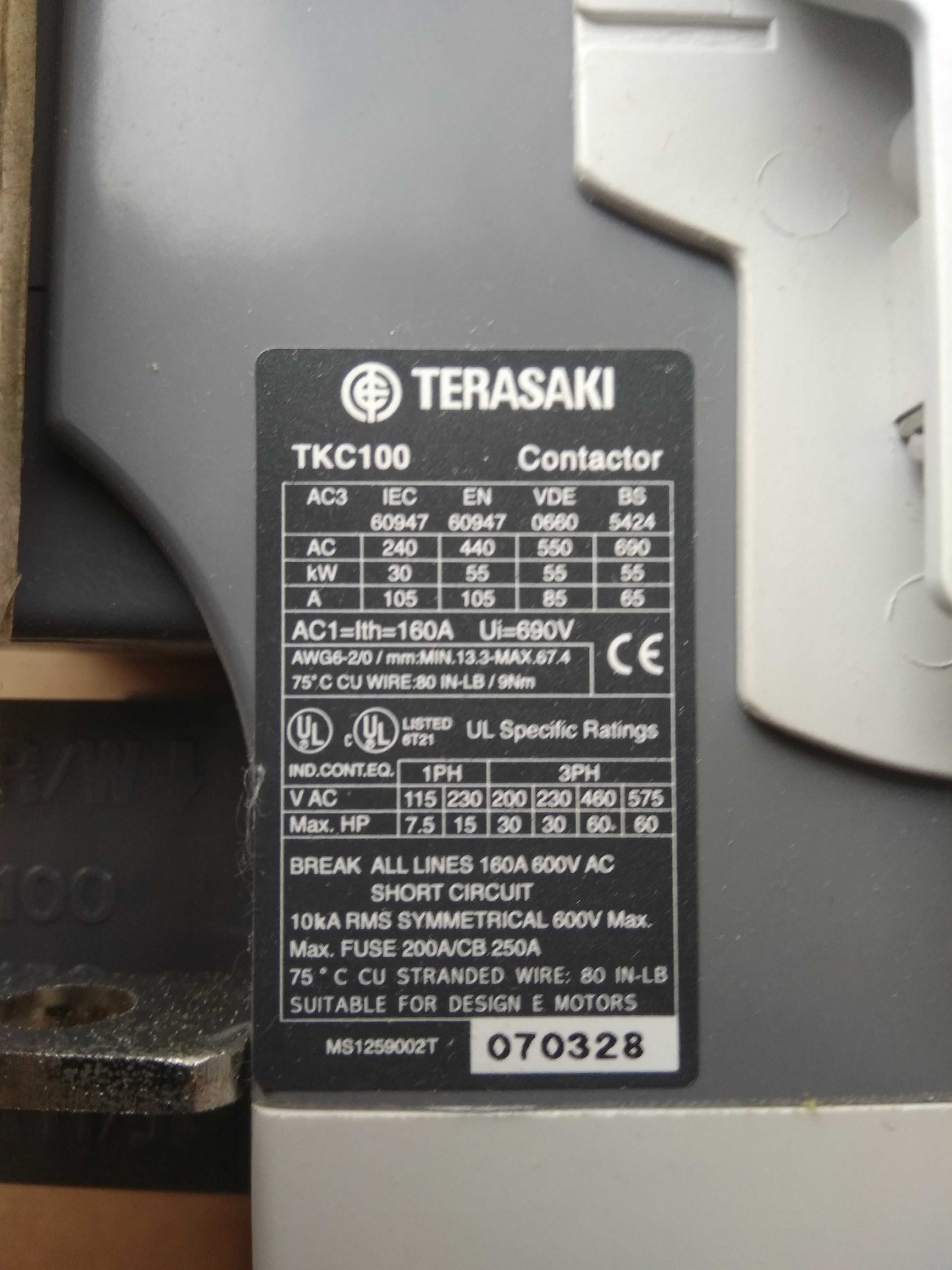 Контактор Terasaki 105 Aмпер новый