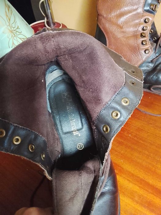 Botas em couro senhora