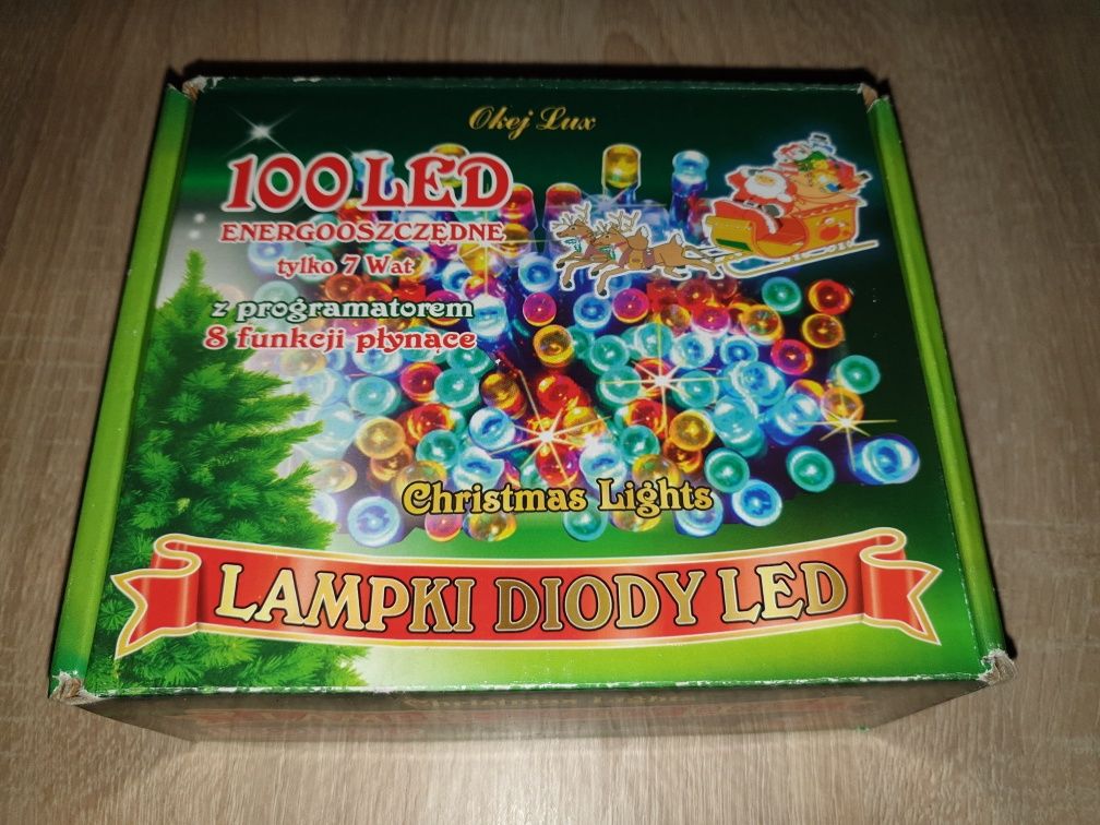 Lampki diody LED świateczne 7,2W, nowe, programem 8 funkcyjnym.