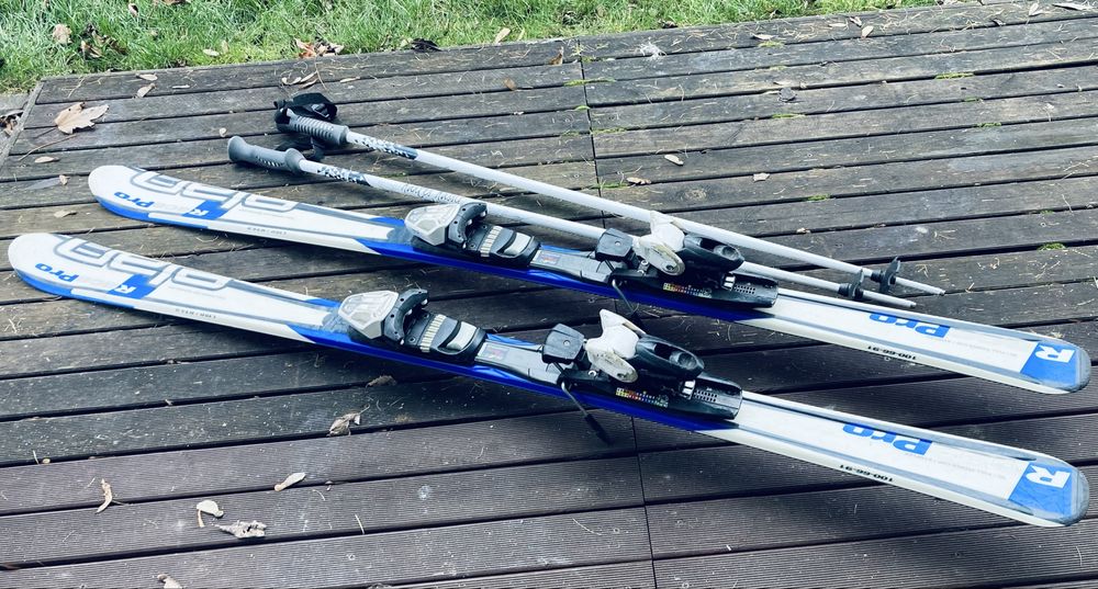 Narty ELAN Race Pro L150 R14.9 150cm + kije narciarskie + opaski