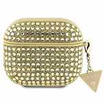 Etui Guess Rhinestone Triangle Charm na AirPods 3 - złote