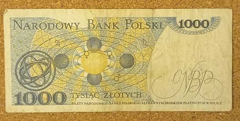 Banknot 1000 zł z 1982 seria GL