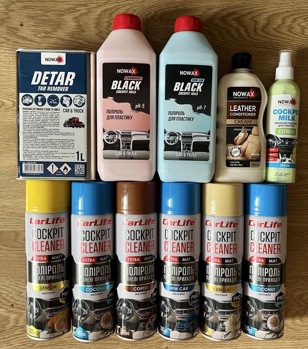 Розпродаж/Автохімія/Поліроль для пластика/кондиціонер для шкіри
