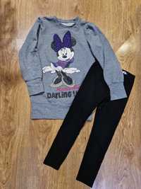 Zestaw bluza Disney plus leginsy H&M 116/122