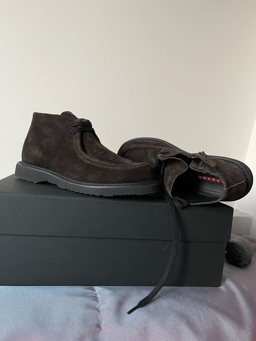 Нові Замшеві Prada ботильйони Vintage Коричневі