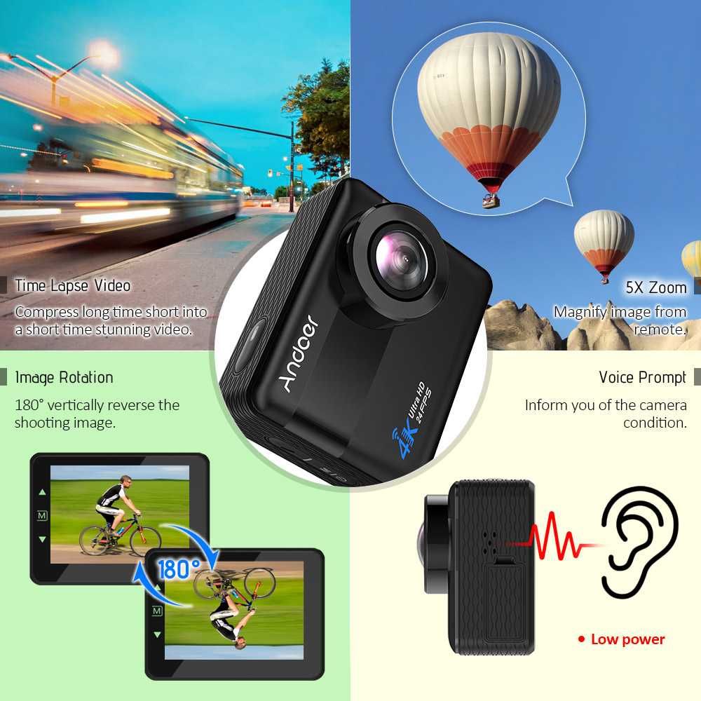 Action Camera - Andoer AN1 4K WiFi Sports  1080P Full HD 20MP