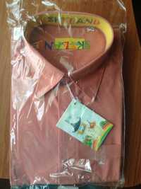 НОВАЯ рубашка светло-кофейного цвета в упаковке на парня 12-14 лет