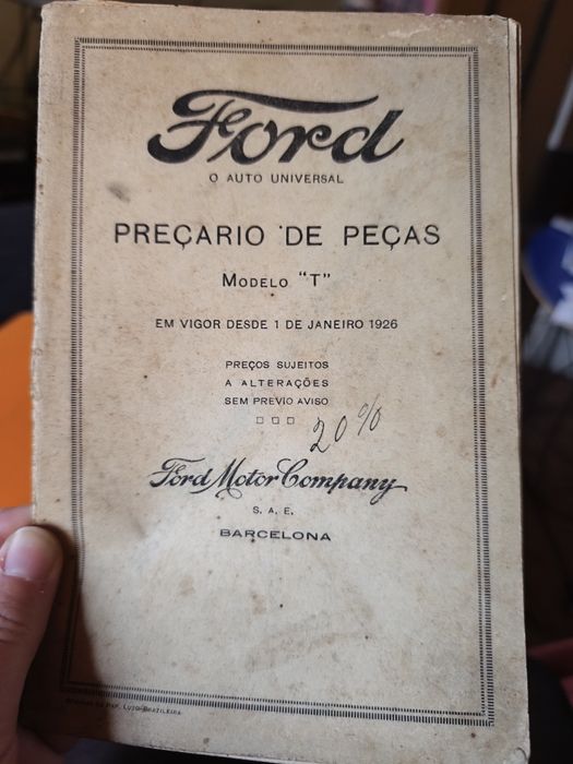Preçário Ford Antigo