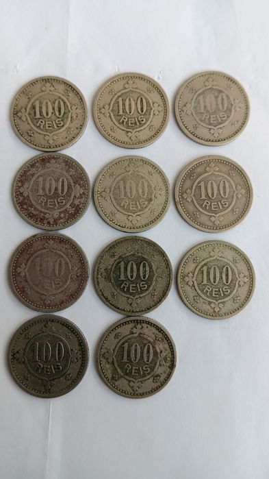 Moedas de 50 e 100 réis de D.Carlos, 1900