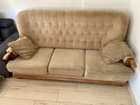 Komplet wypoczynkowy sofa + fotel + podnóżek/taboret