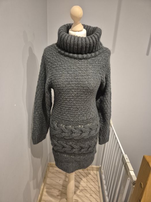 Szara sukienka/sweter M