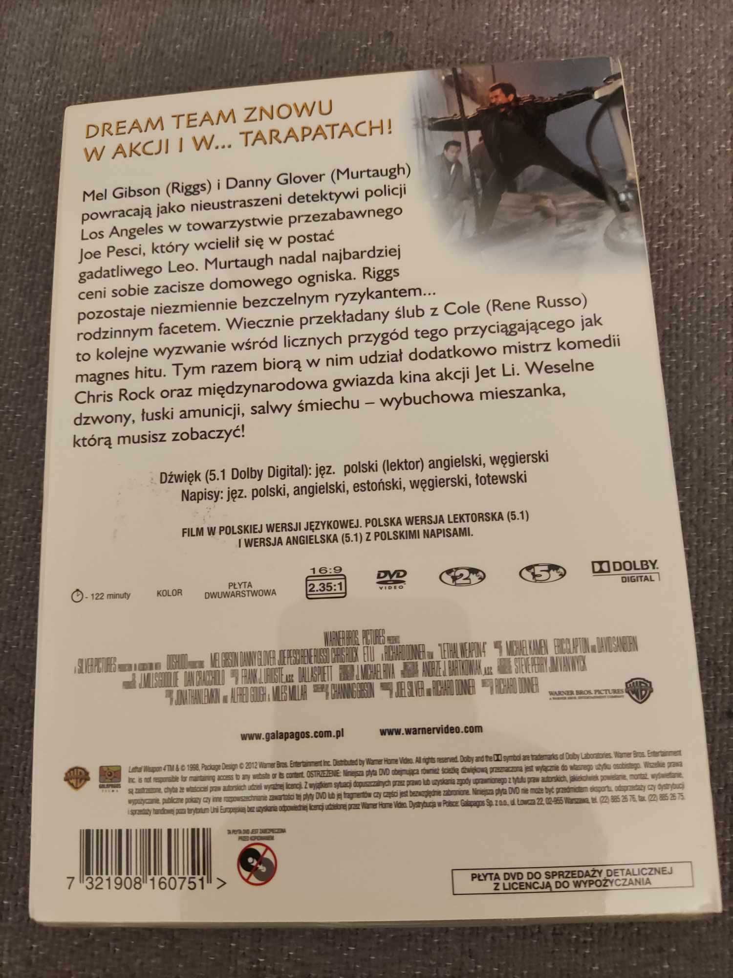 sprzedam nowe płyty DVD Zabójcza broń 1-4 pakiet 4 części lektor PL