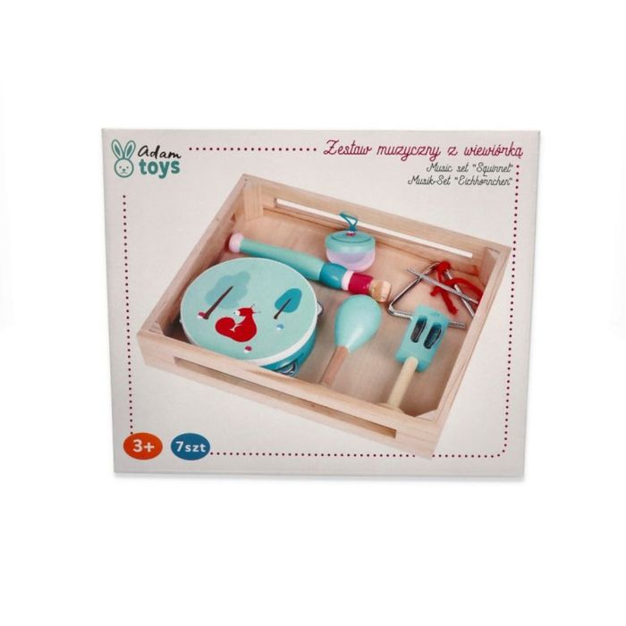 Drewniany Zestaw Muzyczny Z Wiewiórką