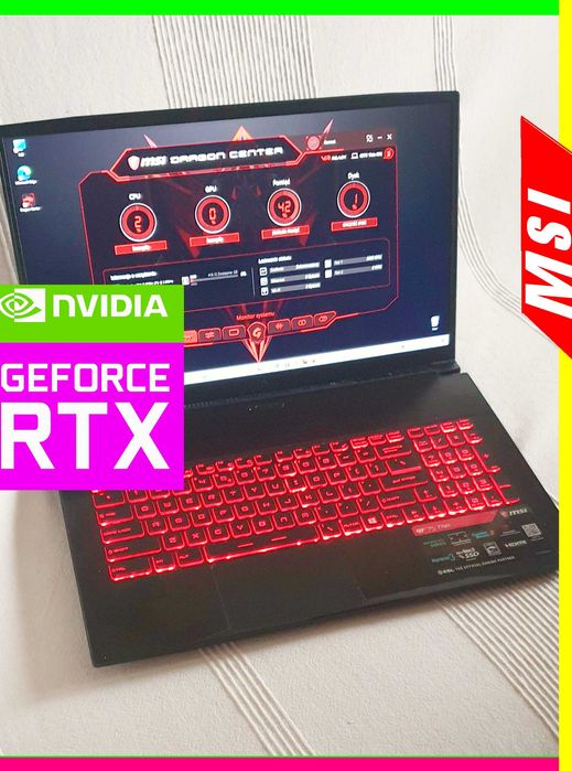 RTX - 17,3" MSI laptop GAMING Minecraft cs2gta 144Hz m2 GEFORCE 2.Lata