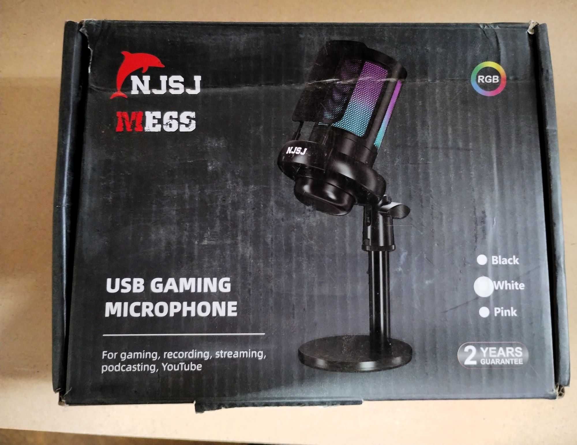 NJSJ Mikrofon komputerowy, gamingowy USB do PC, PS4, PS5, Mac, tel.