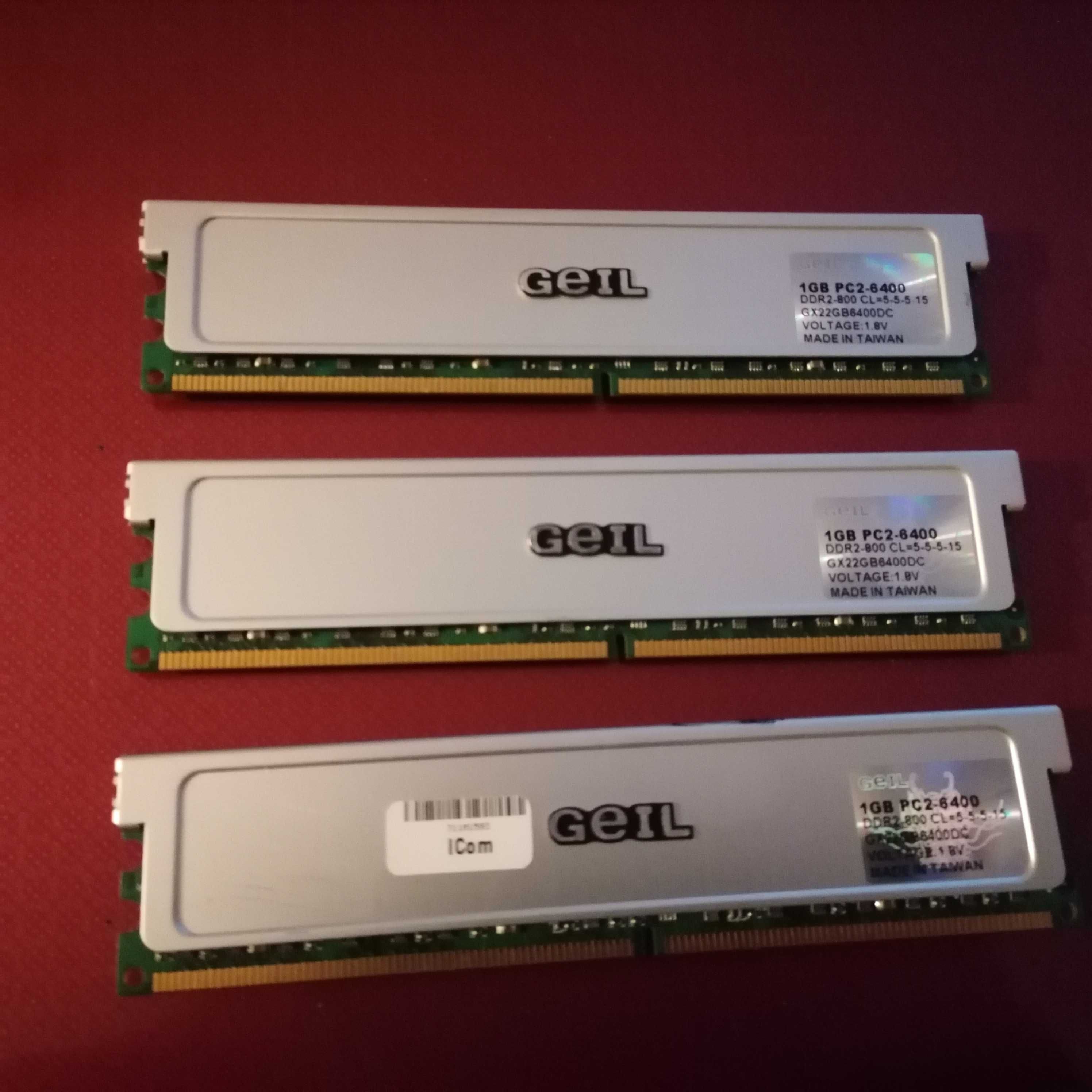 Pamięć RAM DDR-2 do komputera GEIL w sumie 11 GB.