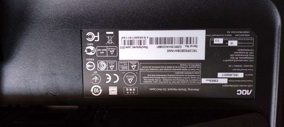 Monitor Led Aoc 19" w bardzo dobrym stanie
