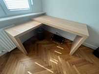 Biurko IKEA Malm, jak nowe 151/65 + regulowany boczny blat