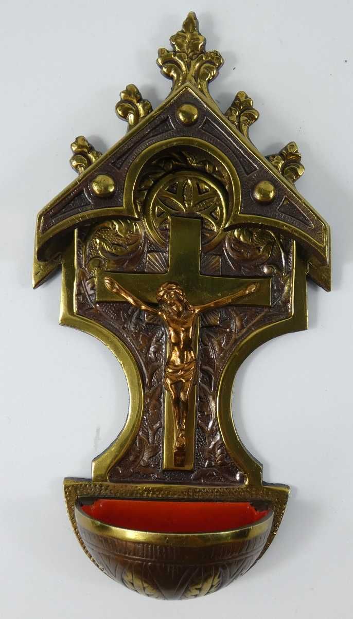 KROPIELNICA krzyż JEZUS PASYJKA mosiądz kapliczka 21 cm BAROK