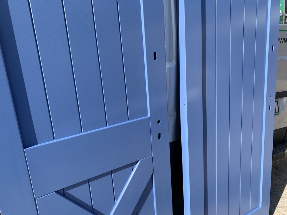 Drzwi drewniane zewnętrzne niebieskie NA KAŻDY WYMIAR