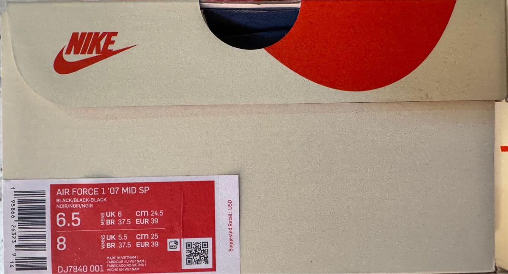 Кросівки оригінал нові Nike air force Stussy black new форси  найк кед
