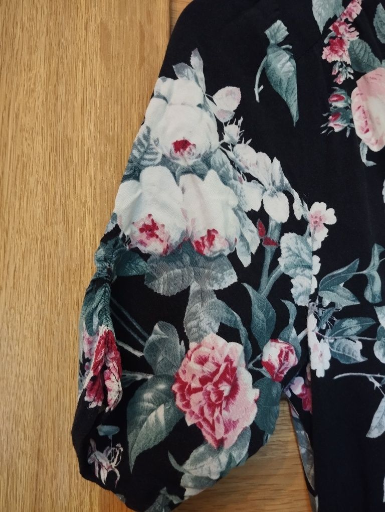 Długa sukienka w kwiaty h&m XS/S